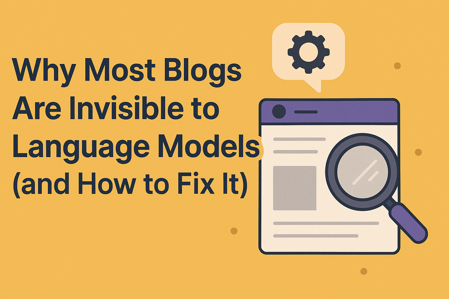 Visual representation of blog content being invisible to AI language models and steps to improve visibility